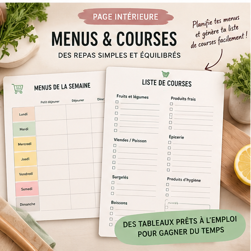 Menus & Courses — Mon organisation de la semaine